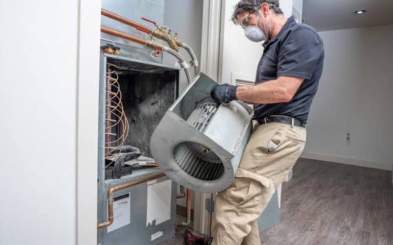 Blower Compartment Cleaning in progress