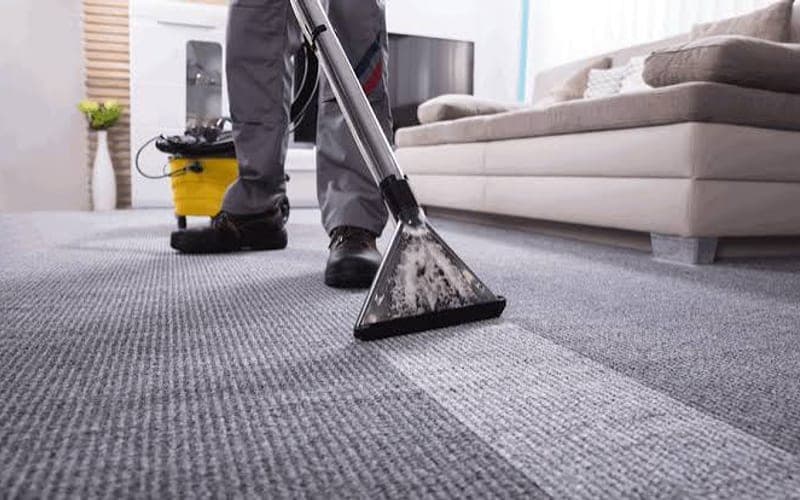 Carpet Cleaning in progress