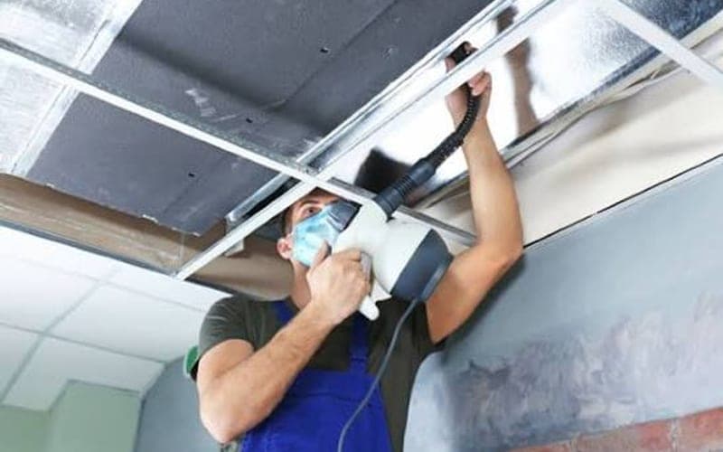 Commercial Duct Cleaning in progress