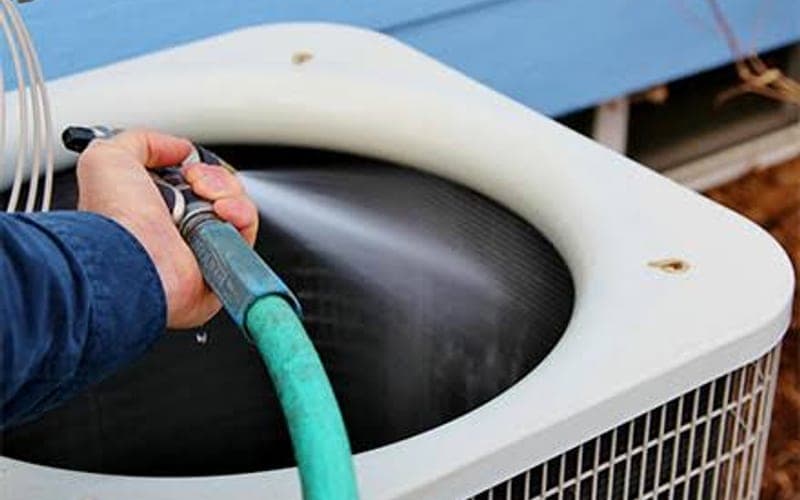 Condenser Coil Cleaning in progress