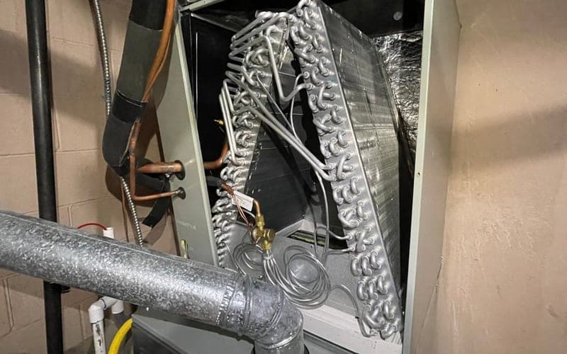 Evaporator Coil Cleaning in progress
